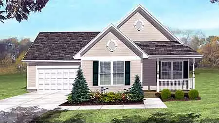 image of single story traditional house plan 1667